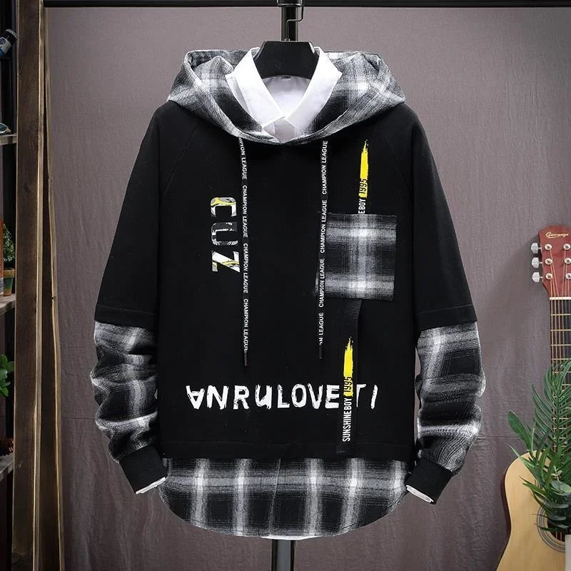 Men Clothing Long Sleeve Pullover Hoodie