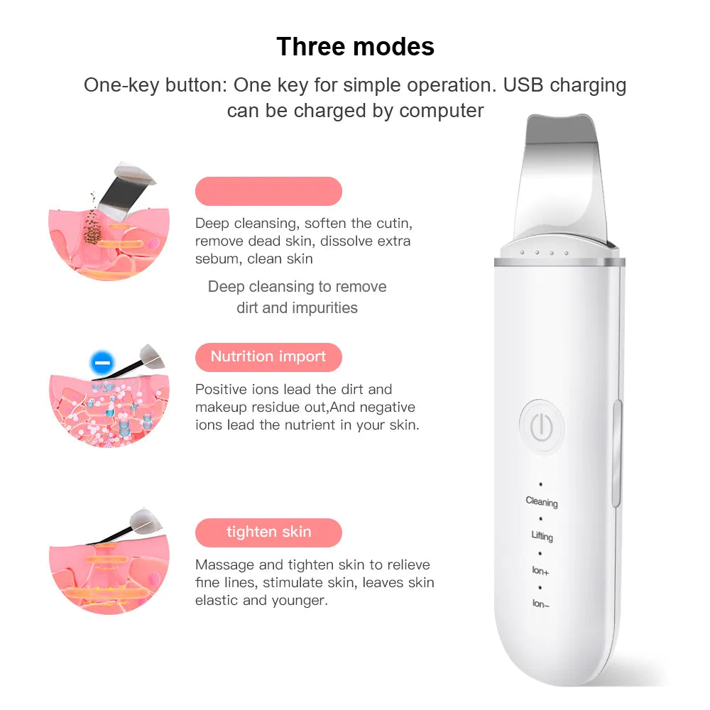 Ultrasonic Skin Scrubber and Facial Lifting skin care