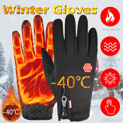 Waterproof Winter Gloves for Men Women style1-pink / M