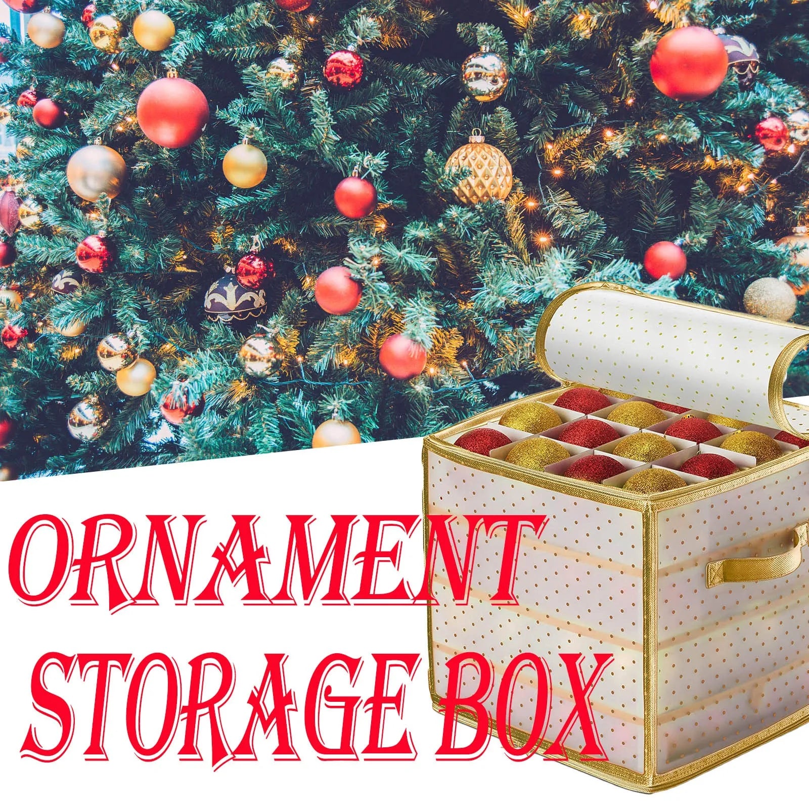 Compartment Christmas Bauble Storage Box with Lid