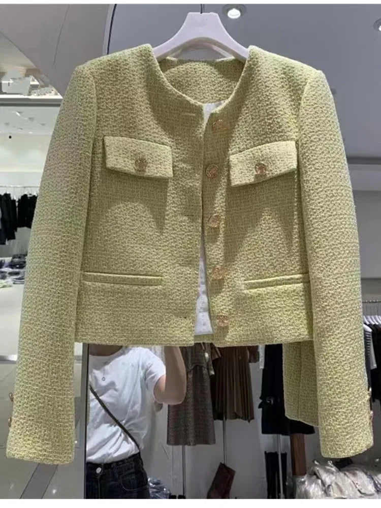 Female Tweed Basic Jacket Coat