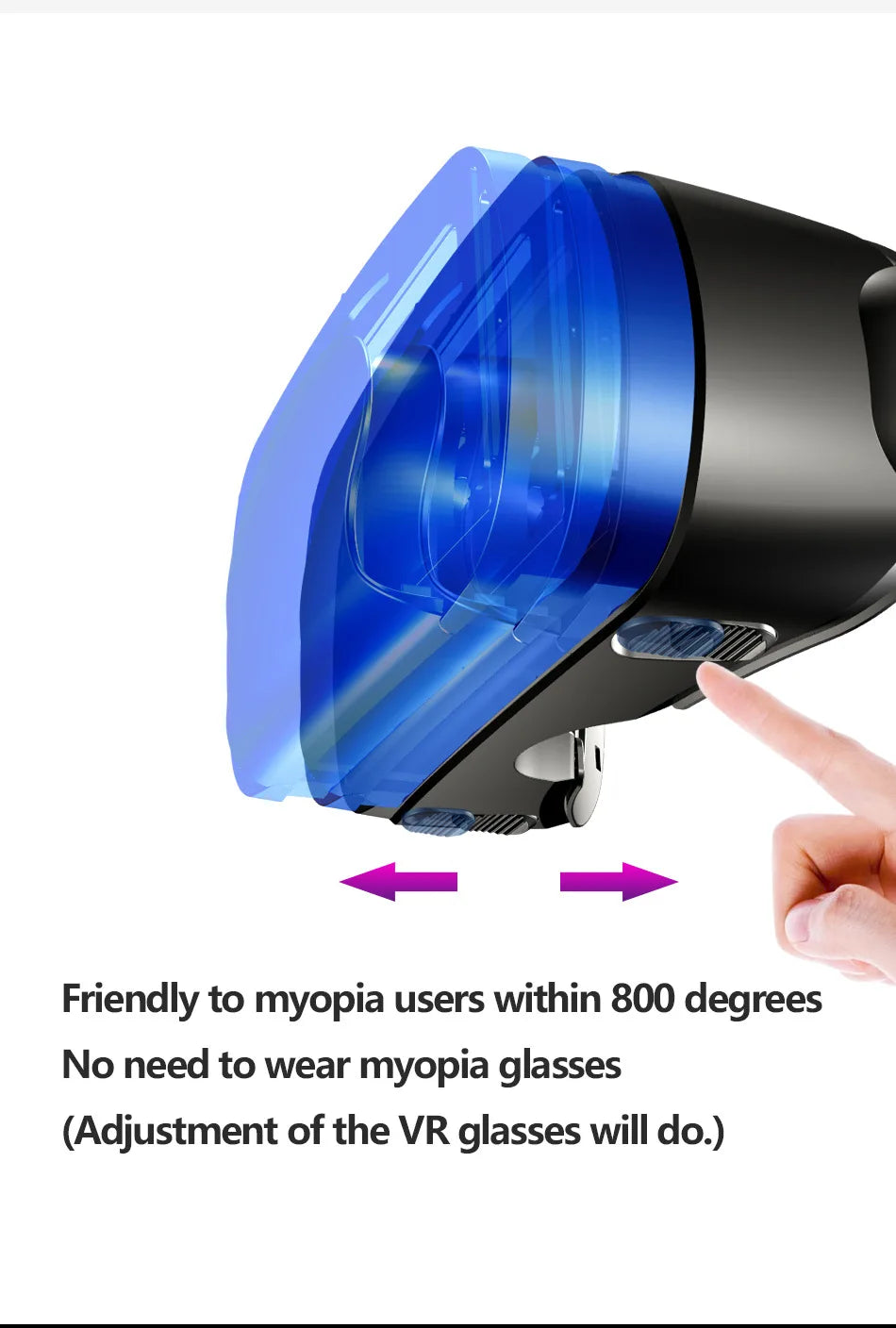 VRG Pro 3D VR Headset with Adjustable Lenses – Immersive Smart Glasses for 3.5–7” Smartphone