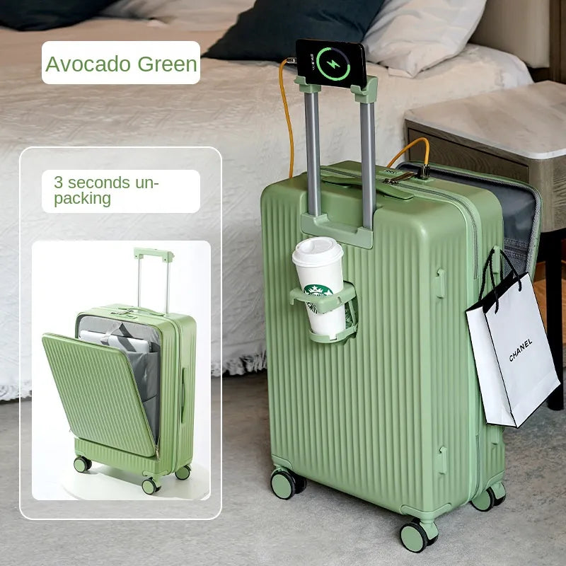 Multifunctional Password Lock Travel Suitcases with Wheels