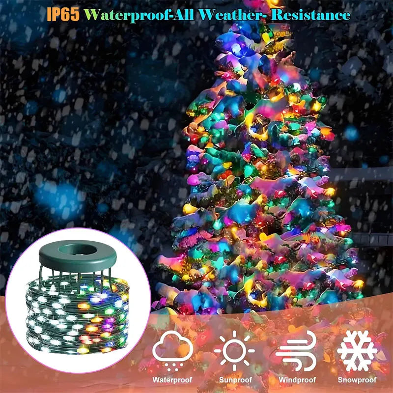 Smart LED Christmas Tree Lights – App Controlled Multicolor 1.8M 256Light / US plug / United States