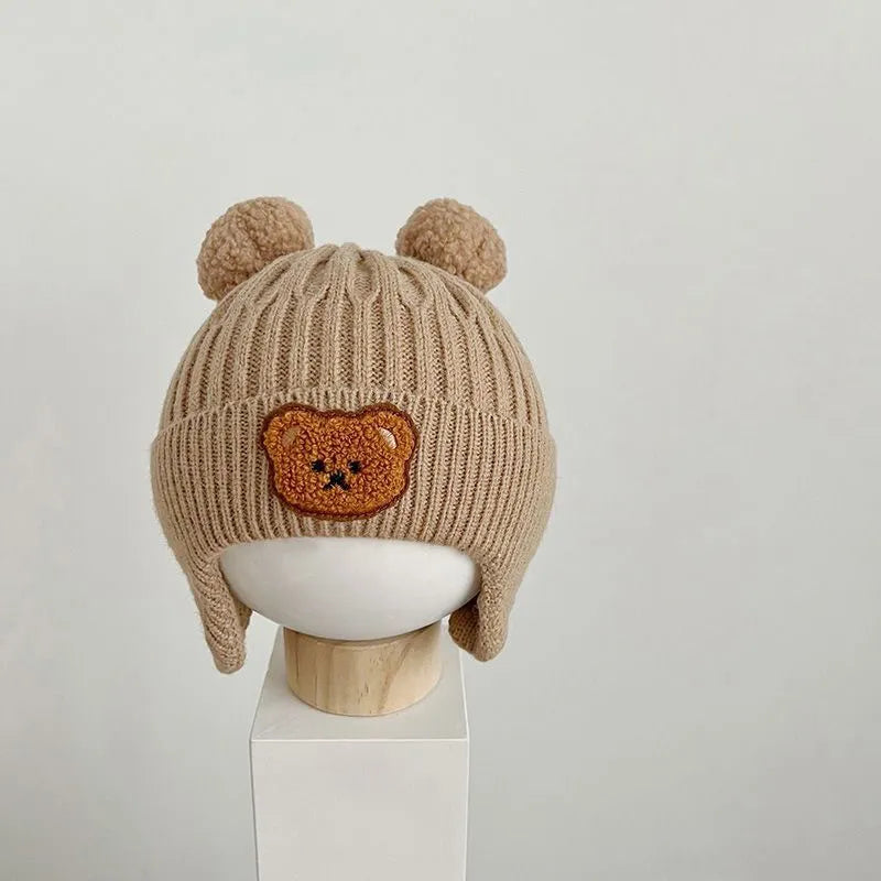 Winter Baby Beanie Hat Cartoon Bear Ear Protection