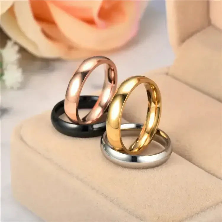 Classic 6mm Titanium Ring Hypoallergenic High Polish Unisex Wedding Band Rose Gold / 7