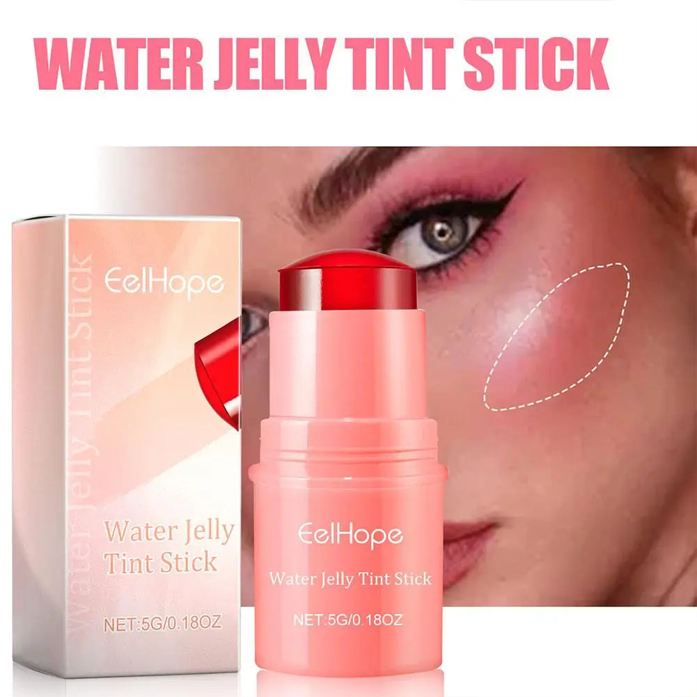 3in1 Cheek Lip Tinted Moistured Blush Stick Eyes Cheek Lip Brighten Cream Water Jelly Tint