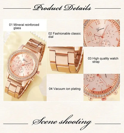 6 pcs. Rose Gold jewelry set Gold