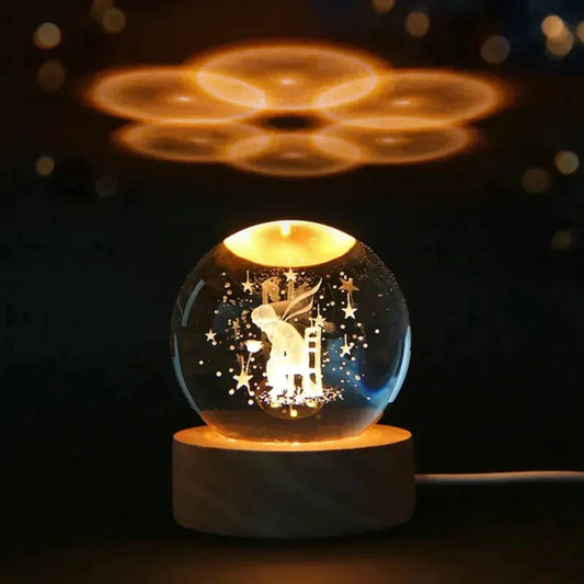 3D Laser Engraved Crystal Ball with base / Heart