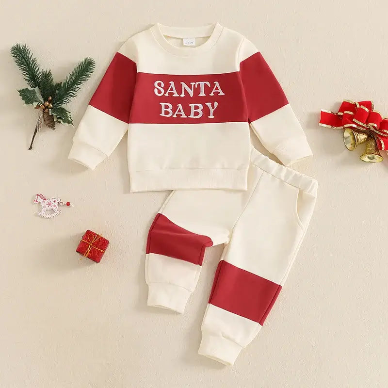 Toddler Baby Boy Christmas Sweatshirt & Pants Outfit Beige / 3-4Y / United States