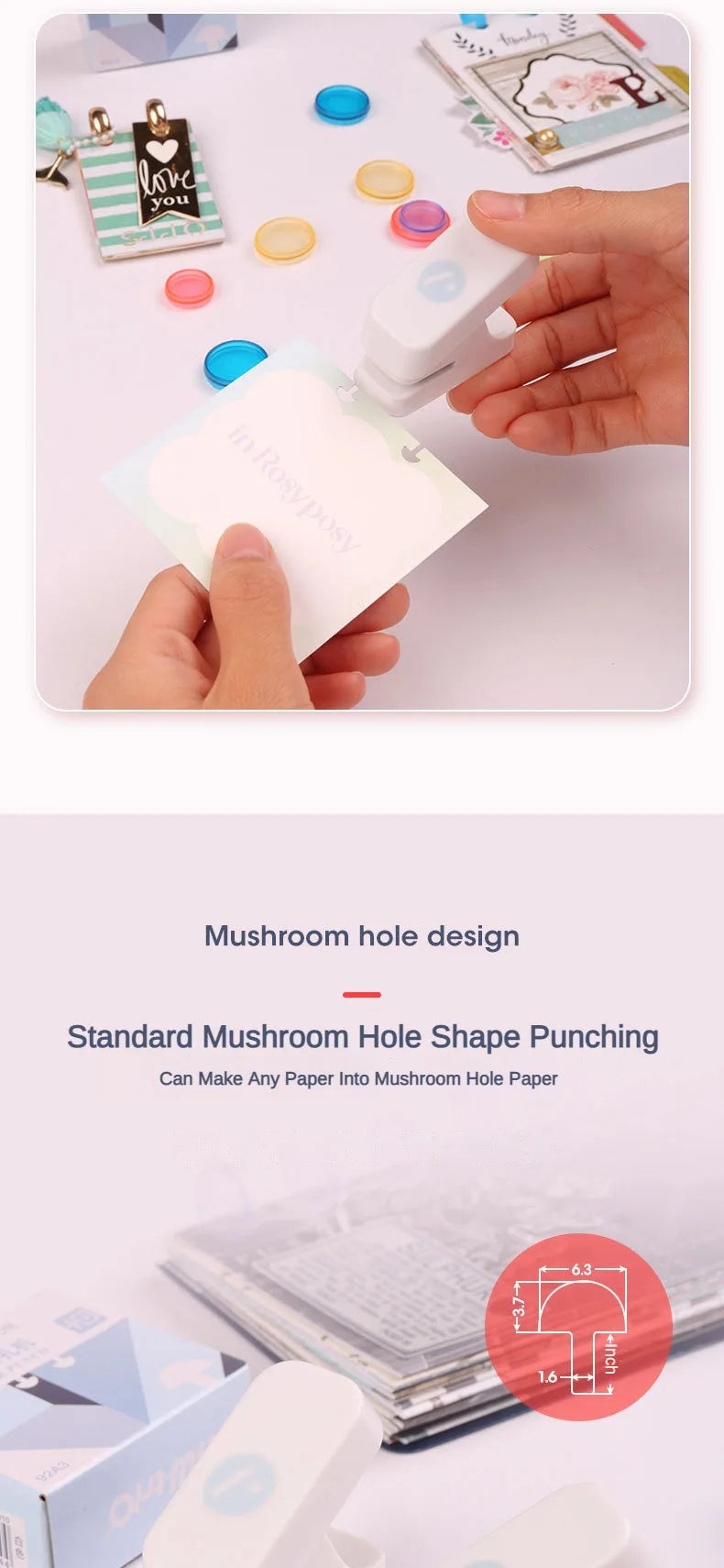 Mini 1 Hole Mushroom Hole Puncher