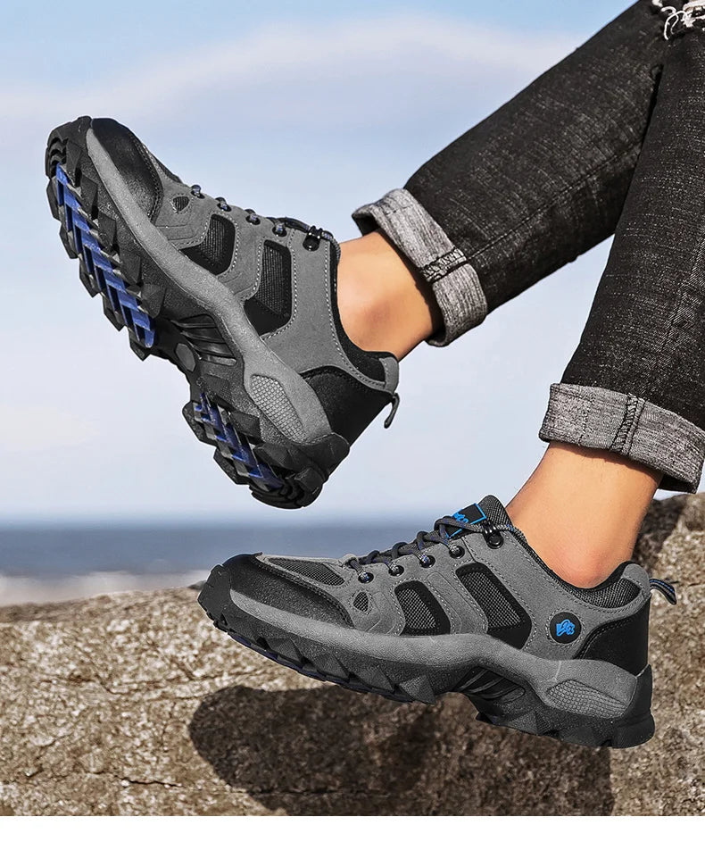 Solid Patchwork Hiking Shoes