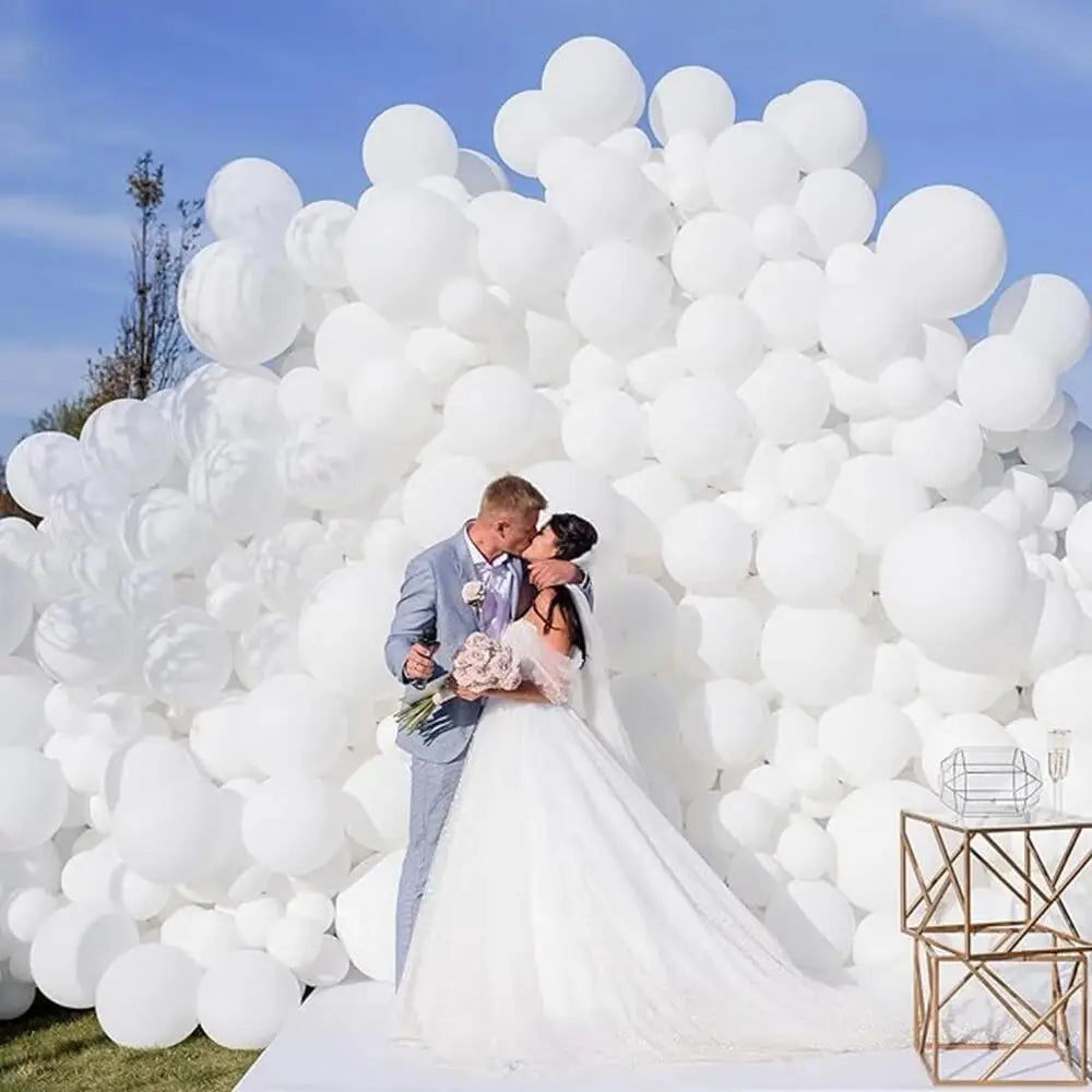 Wedding Balloon Garland Arch Kit White Gold Confetti Latex Balloons