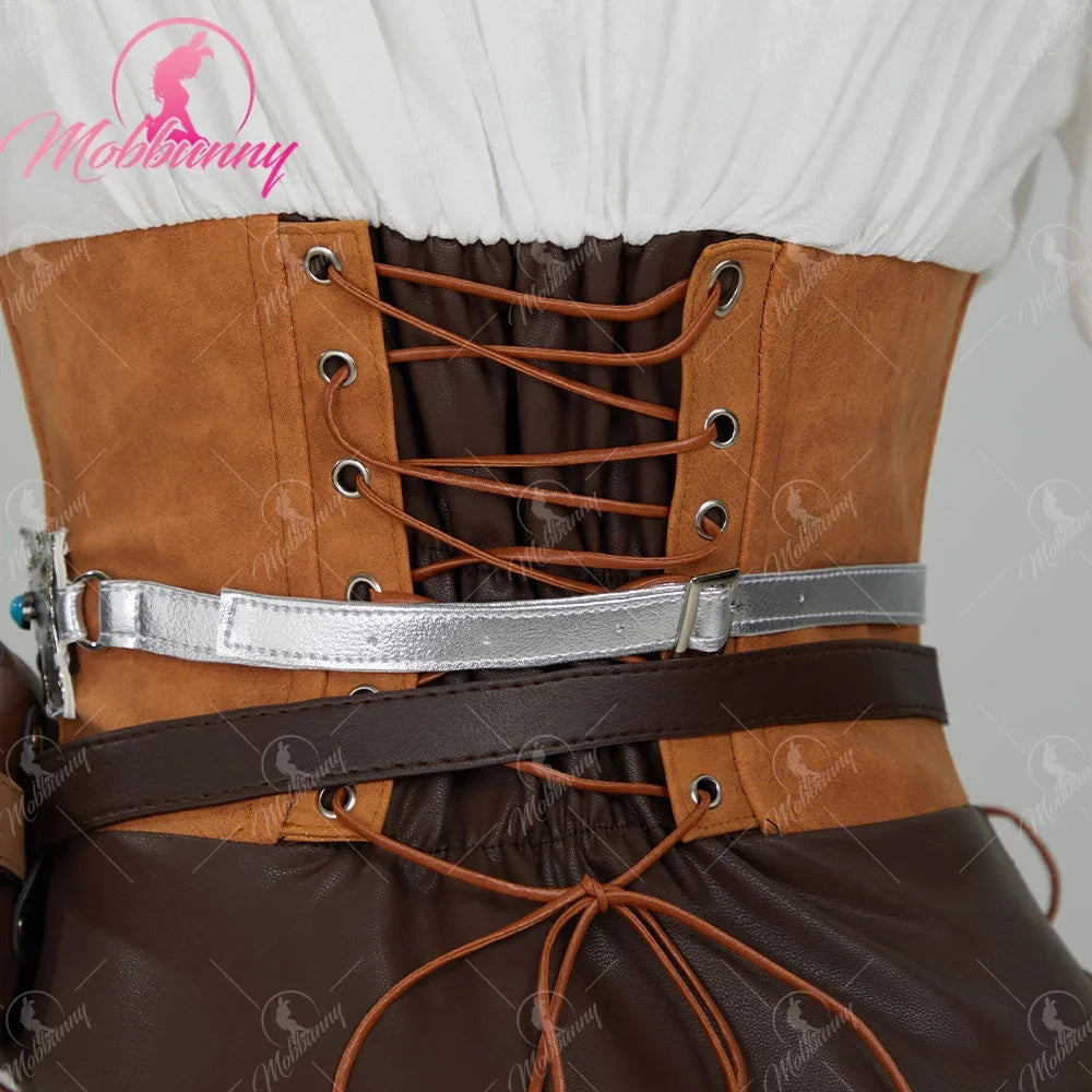 Women’s Ciri Cosplay Costume Set with Bodysuit, Belt & Accessories