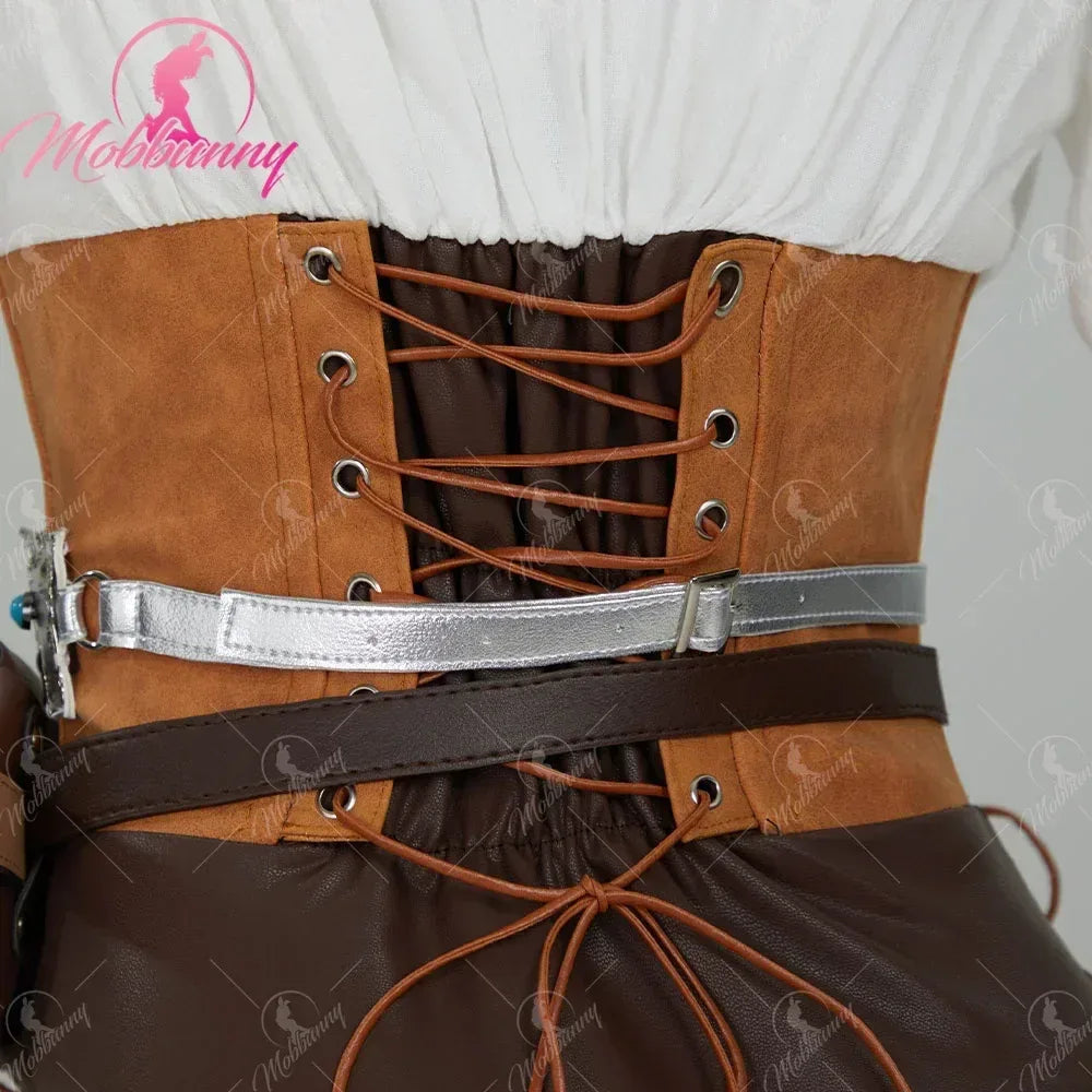 Women’s Ciri Cosplay Costume Set with Bodysuit, Belt & Accessories As picture / S / United States