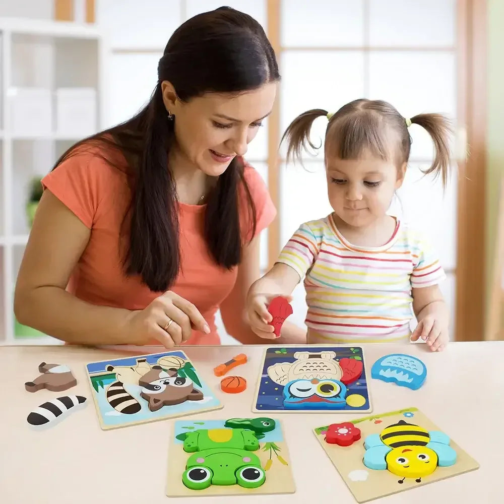 8-Pack Animal Wooden Puzzle Set for Toddlers United States