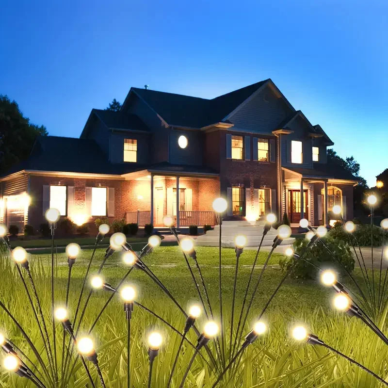 10-LED Solar Firefly Garden Lights – Warm White Outdoor Decor