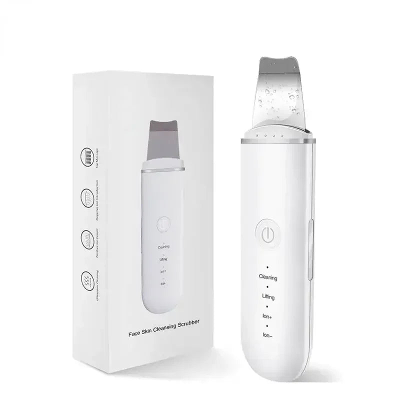 Ultrasonic Skin Scrubber and Facial Lifting skin care White with box