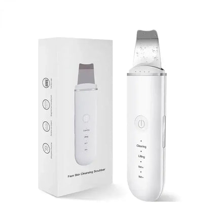 Ultrasonic Skin Scrubber and Facial Lifting skin care White with box