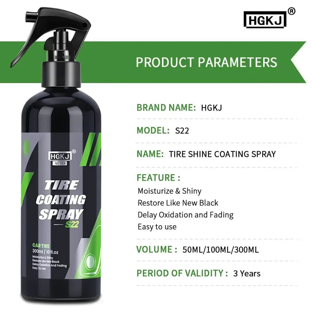 Car Tire Shine Spray Multi-purpose Tire Wheel Polishing Protection United States / 100ml