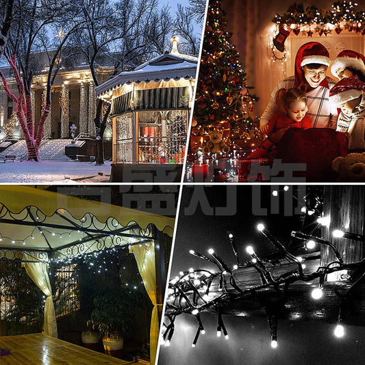 Solar Outdoor Christmas Fairy String Lights Warm White / 7m 23ft 50LEDs / United States