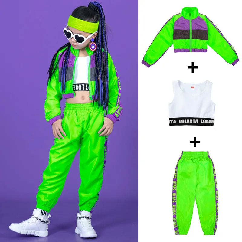 Hip Hop Dance Clothing Set Kids Modern Jazz Team Performance Costume Casual Wear