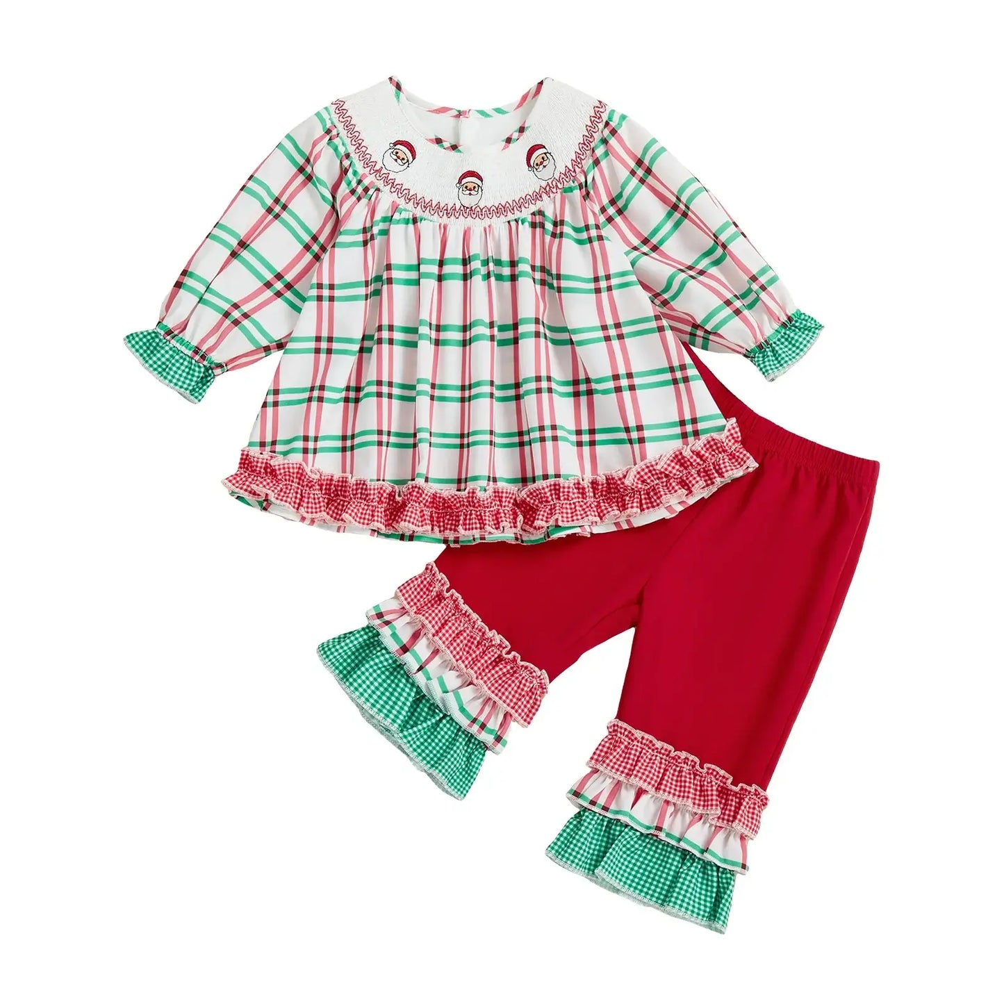 Toddler Girls Christmas Outfit Set Red / 0-6 Months / United States