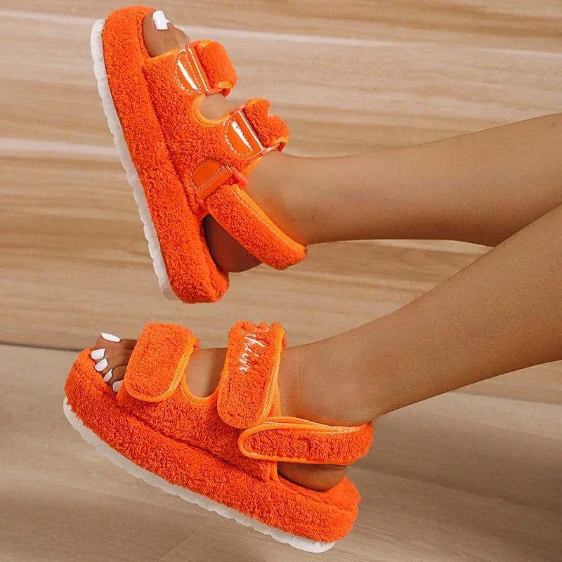 Casual Thick Bottom Women Sandals Green/Orange/Black/Blue blue / 6