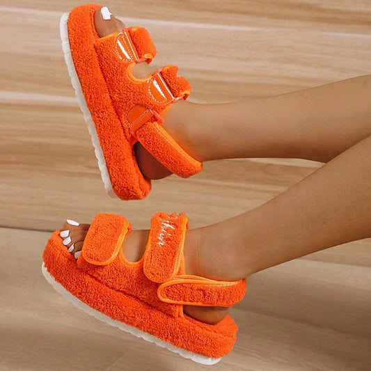 Casual Thick Bottom Women Sandals Green/Orange/Black/Blue blue / 6