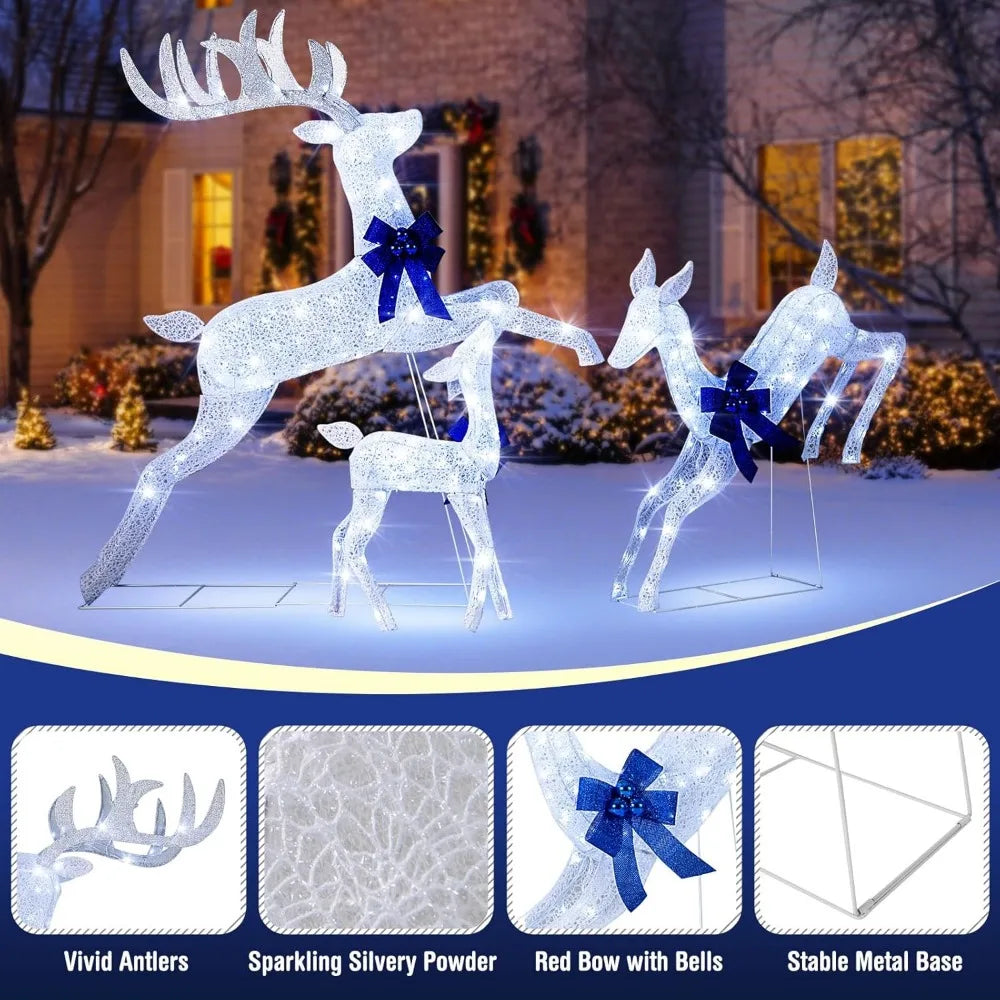 Lighted Christmas Reindeer Family Set with 255 LED Lights