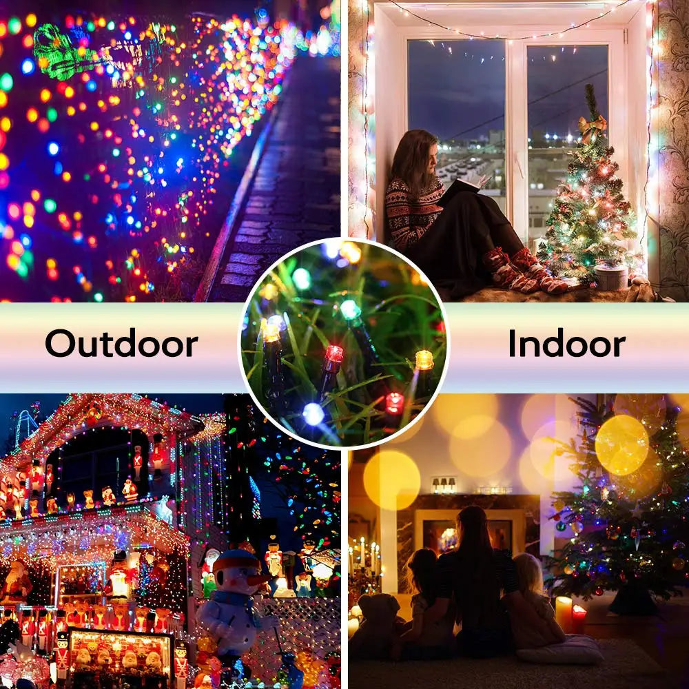 Solar Outdoor Christmas Fairy String Lights Warm White / 7m 23ft 50LEDs / United States