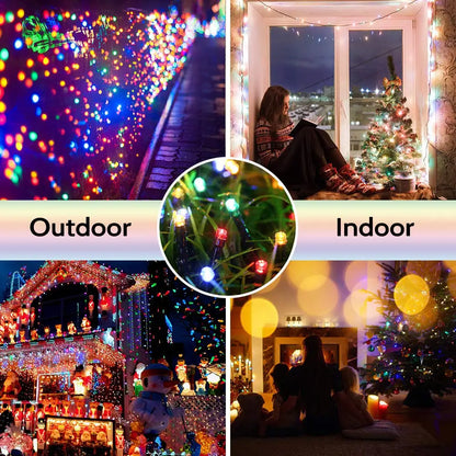 Solar Outdoor Christmas Fairy String Lights Warm White / 7m 23ft 50LEDs / United States