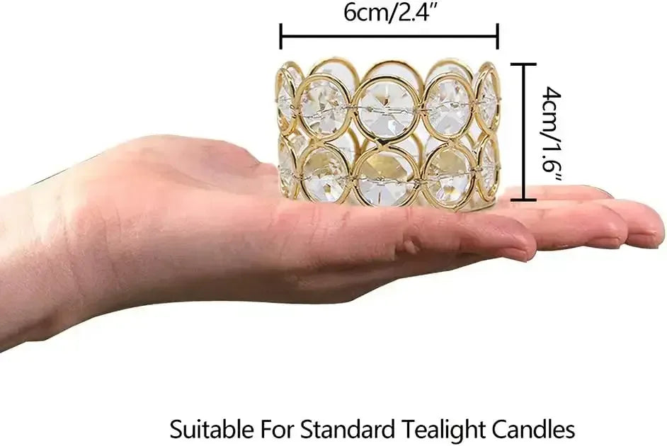 Gold Crystal Tea Light Candle Holders (48PCS) United States / Golden / 48pcs