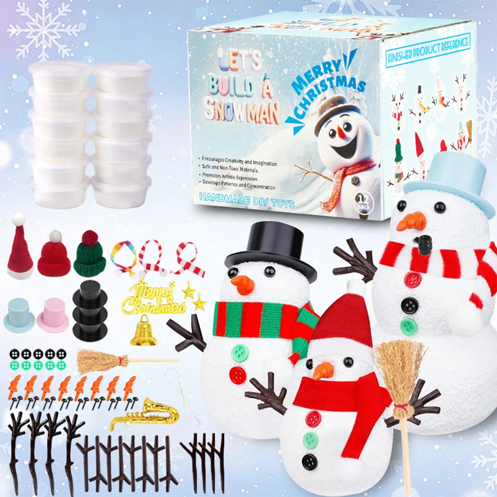 DIY Christmas Clay Snowman Handmade Snowball