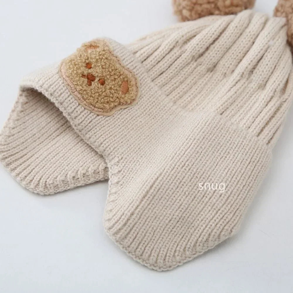 Winter Baby Beanie Hat Cartoon Bear Ear Protection