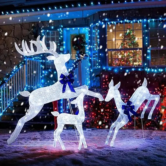 Lighted Christmas Reindeer Family Set with 255 LED Lights