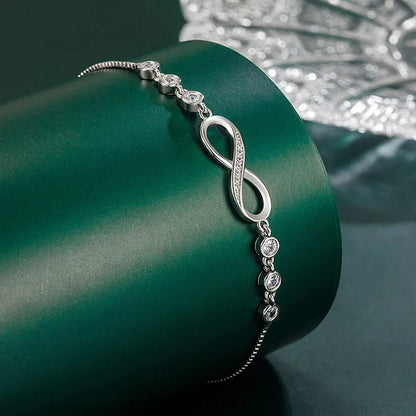 Infinite Inlaid Round Cubic Zircon Bracelet silver
