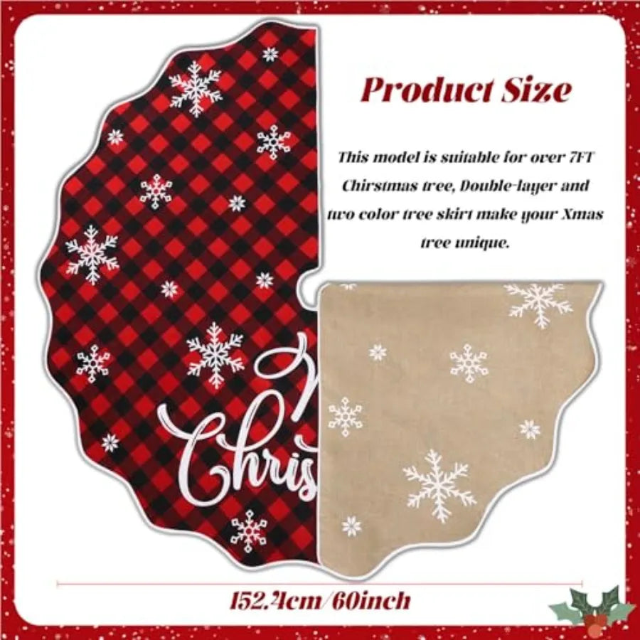 Buffalo Plaid Burlap Christmas Tree Skirt