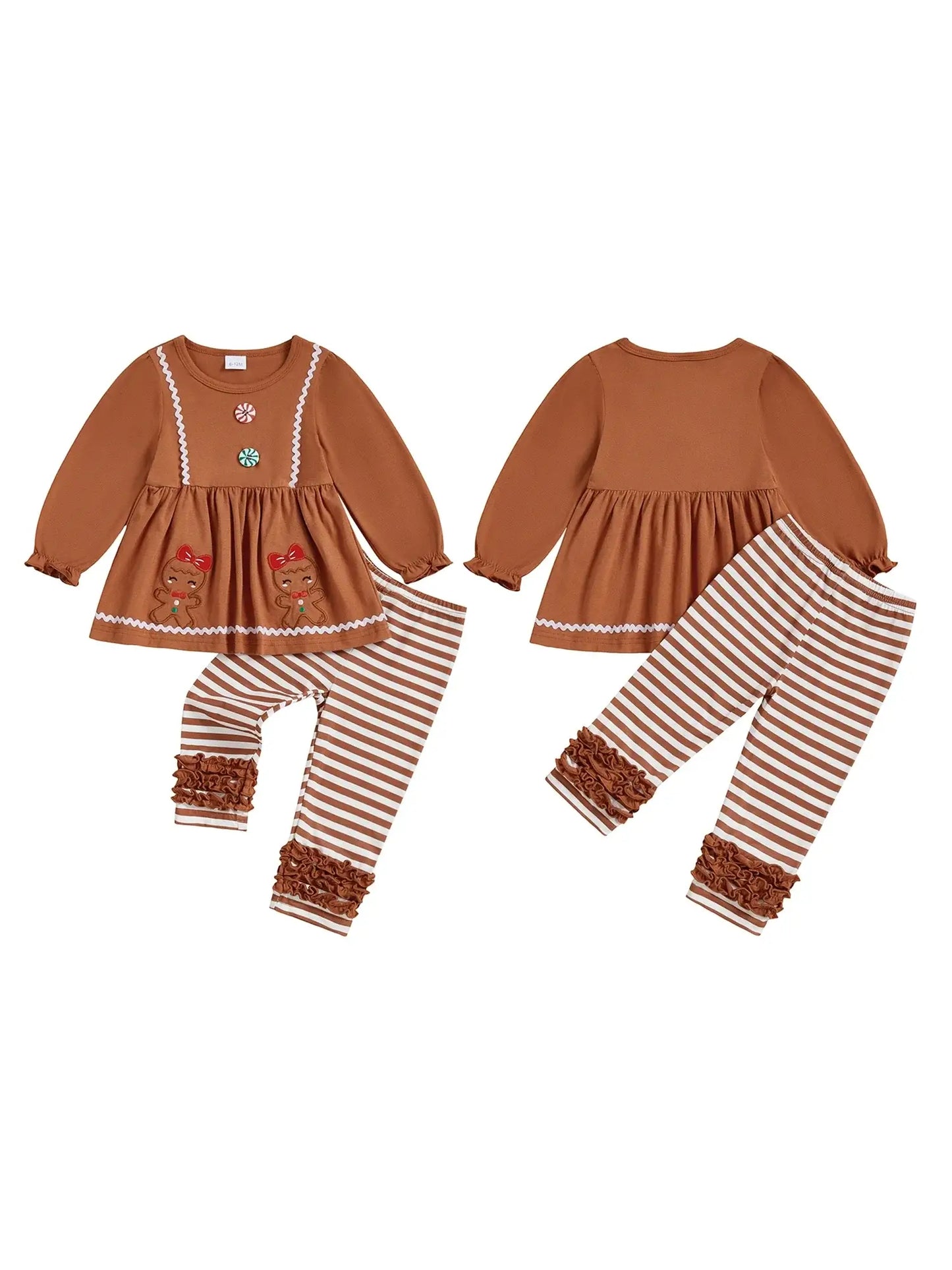 Toddler Girls Winter Outfit Set Brown / 12-18 Months / United States