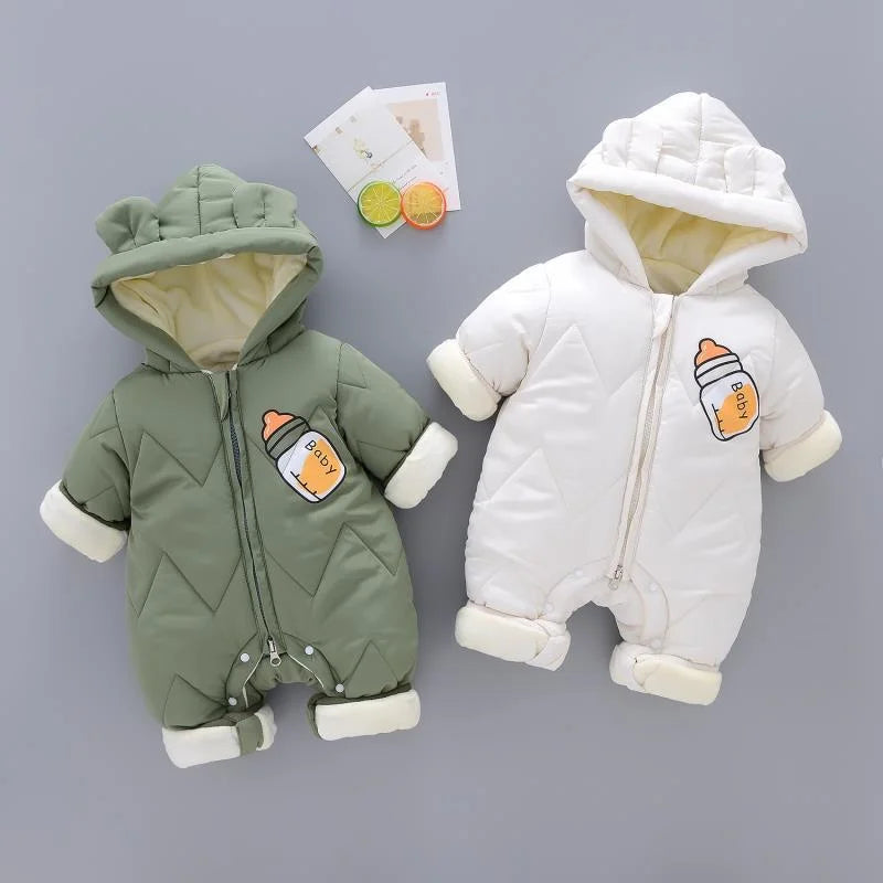 Newborn Boys Girls Hooded Rompers