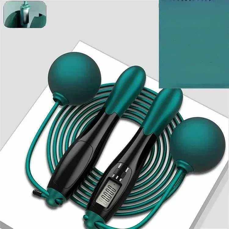 Adjustable Cordless jump rope Fitness gym Green ball rope