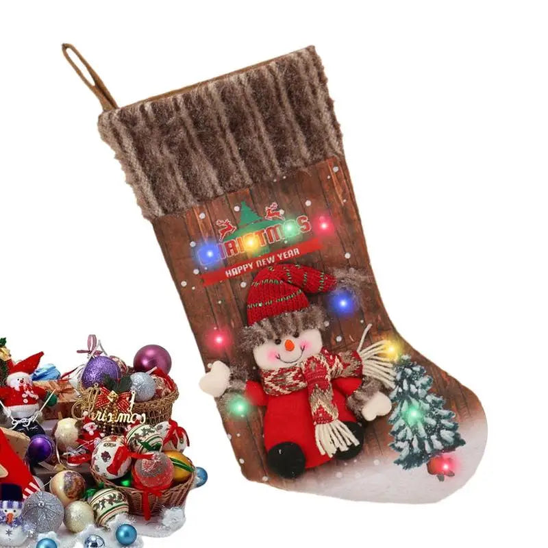 LED Christmas Stocking – 18" Colorful Light-Up Décor