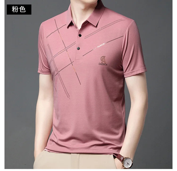 Business Casual Men Striped Polo Shirts