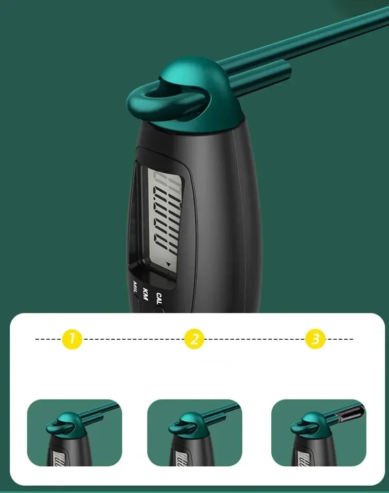 Adjustable Cordless jump rope Fitness gym Green rope