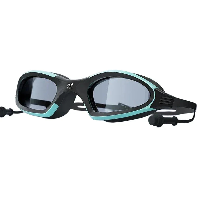 HD Anti fog swimming goggles Blue with earplug