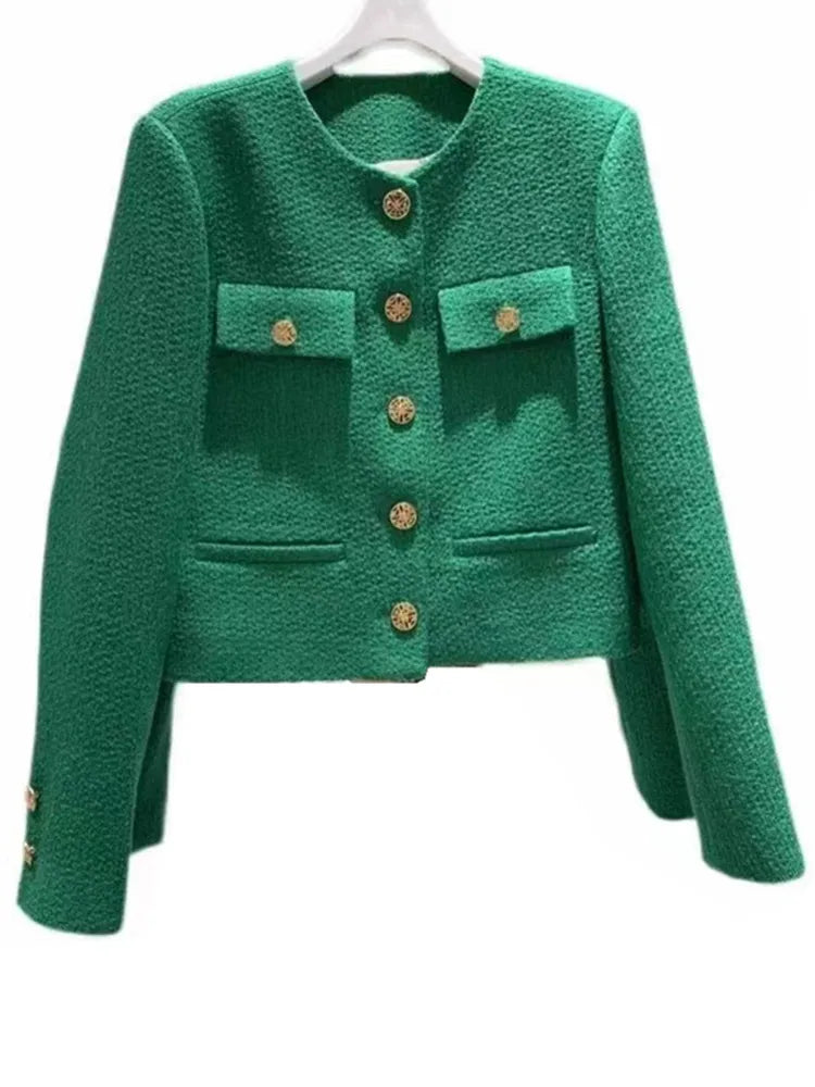 Female Tweed Basic Jacket Coat