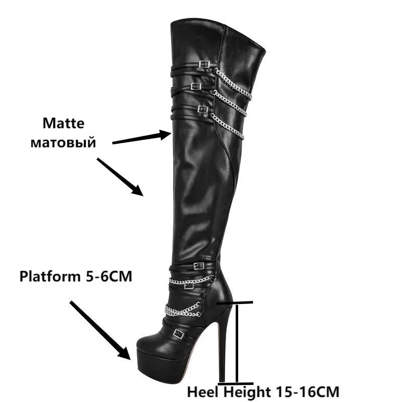 High Heel Lady Black Boots