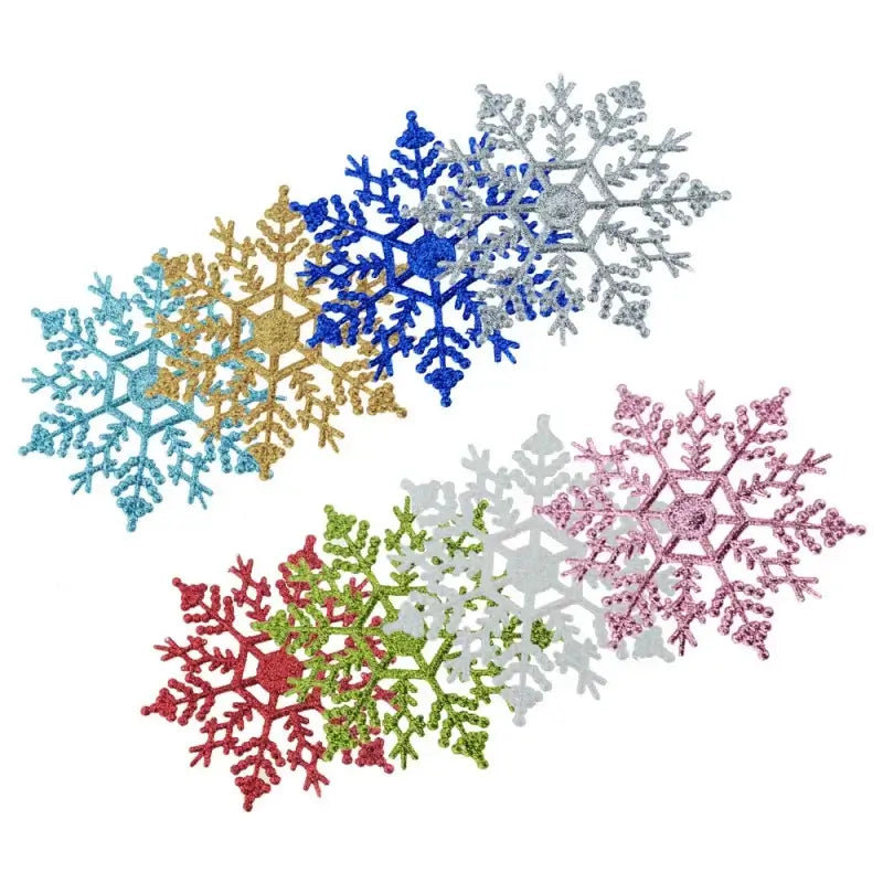 Pack Multi-Color Fake Snowflakes White 12pcs / United States