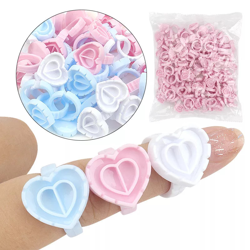 100Pcs/Bag Disposable Eyelash Extension Glue Ring