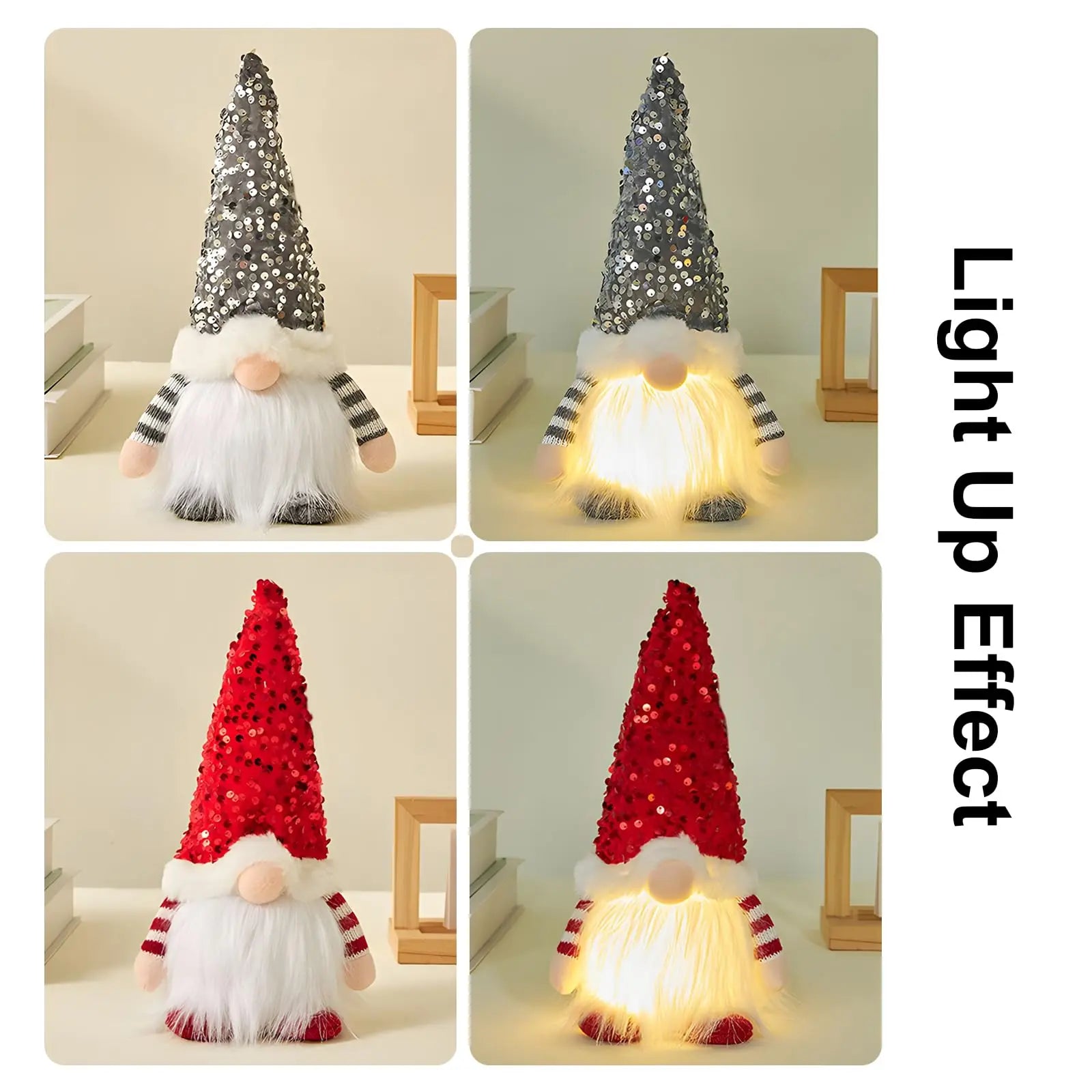 Christmas Elf Knitted Gnome with LED Light